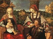 Lucas van Leyden Madonna and Child with Mary Magdalene and a Donor USA oil painting artist